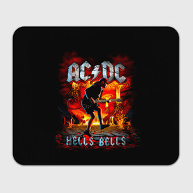 Коврик для мышки прямоугольный с принтом AC/DC HELLS BELLS в Санкт-Петербурге, натуральный каучук | размер 230 х 185 мм; запечатка лицевой стороны | ac dc | acdc | acdc ас дс | angus | back in black | highway to hell | mckinnon | you | австралийская | ангус янг | ас дс | асдс | блюз | в форме | гитара | группа | крис слэйд | метал | молния | музыка | певец | рок | рок н ролл | стиви янг