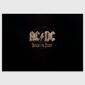 Поздравительная открытка с принтом AC/DC Rock or Bust в Санкт-Петербурге, 100% бумага | плотность бумаги 280 г/м2, матовая, на обратной стороне линовка и место для марки
 | Тематика изображения на принте: ac dc | acdc | acdc ас дс | angus young | back in black | highway to hell | mckinno | австралийская | ангус янг | ас дс | асдс | блюз | в форме | гитара | группа | крис слэйд | метал | молния | музыка | певец | рок | рок н ролл | стиви янг