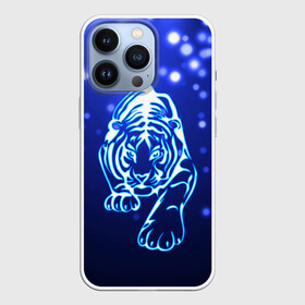 Чехол для iPhone 13 Pro с принтом Неоновый тигр в Санкт-Петербурге,  |  | cat | neon | new year | tiger | блеск | восточный гороскоп | год тигра | гороскоп | день рождения | дикие животные | дикий тигр | зверь | злой кот | кот | кошак | кошка | неоновый | новый год | подарок | сила