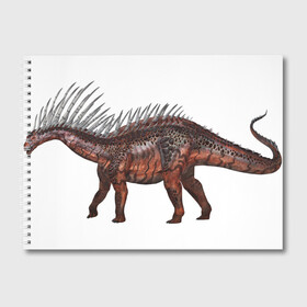Альбом для рисования с принтом Шипастый титанозавр в Санкт-Петербурге, 100% бумага
 | матовая бумага, плотность 200 мг. | Тематика изображения на принте: амаргазавр | арт | динозавр | доисторические | рисунок | титанозавр | шип | шипы
