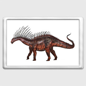 Магнит 45*70 с принтом Шипастый титанозавр в Санкт-Петербурге, Пластик | Размер: 78*52 мм; Размер печати: 70*45 | амаргазавр | арт | динозавр | доисторические | рисунок | титанозавр | шип | шипы