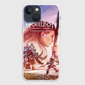 Чехол для iPhone 13 mini с принтом Элой Horizon Forbidden West DE в Санкт-Петербурге,  |  | Тематика изображения на принте: aloy | bow | dinosaur | games | horizon forbidden west | hunt | nextgen | playstation 5 | ps5 | robot | zero dawn | горизонт | динозавр | запретный запад | игры | лук | некстген | нулевой рассвет | охота | плейстейшен 5 | пс5 | робот | элой