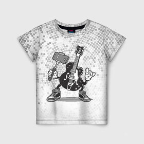 Детская футболка 3D с принтом Гитара сэлфи в Санкт-Петербурге, 100% гипоаллергенный полиэфир | прямой крой, круглый вырез горловины, длина до линии бедер, чуть спущенное плечо, ткань немного тянется | Тематика изображения на принте: peace | selfi | гитара | мир | рок | рокер | сэлфи | фотка | электрогитара