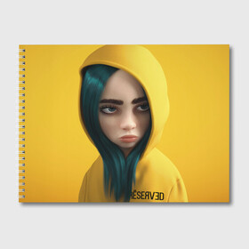 Альбом для рисования с принтом Billie Eilish: 3D в Санкт-Петербурге, 100% бумага
 | матовая бумага, плотность 200 мг. | Тематика изображения на принте: 3d | billie eilish | бирюзовый | желтый | лицо | музыка