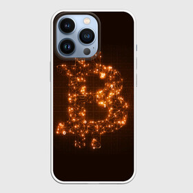 Чехол для iPhone 13 Pro с принтом СВЕТЯЩИЙСЯ BITCOIN в Санкт-Петербурге,  |  | Тематика изображения на принте: bitcoin | btc | coin | биткоин | биткойн | валюта | деньги | криптовалюта | монета | платёжная система | технология