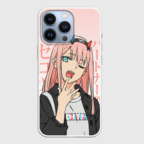 Чехол для iPhone 13 Pro с принтом Zero Two Darling in the Franxx в Санкт-Петербурге,  |  | 02 | anime girl | darling in the franxx | zero two | аниме | дарлинг во франксе | девушка с розовыми волосами | манга | милый во франксе | ноль два | розовые волосы | тян