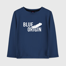 Детский лонгслив хлопок с принтом Blue Origin logo перо в Санкт-Петербурге, 100% хлопок | круглый вырез горловины, полуприлегающий силуэт, длина до линии бедер | blue origin | блю ориджин | перо