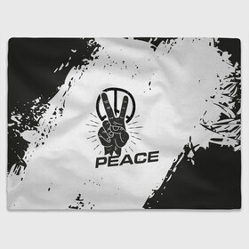 Плед 3D с принтом Peace | Мир (Z) в Санкт-Петербурге, 100% полиэстер | закругленные углы, все края обработаны. Ткань не мнется и не растягивается | anarchy | hippies | peace | анархизм | анархия | два пальца | знак | знаки | любовь | мир | хиппи