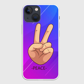 Чехол для iPhone 13 mini с принтом ВСЕМ МИР | PEACE (Z) в Санкт-Петербурге,  |  | anarchy | hippies | peace | анархизм | анархия | два пальца | знак | знаки | любовь | мир | мир всем | хиппи