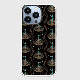 Чехол для iPhone 13 Pro с принтом Трехцветный арт деко в Санкт-Петербурге,  |  | абстрактный | арт | арт деко | геометрические фигуры | креативный | модный | молодежный | современный | украшение | черный фон