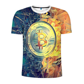 Мужская футболка 3D спортивная с принтом Криптовалюта в Санкт-Петербурге, 100% полиэстер с улучшенными характеристиками | приталенный силуэт, круглая горловина, широкие плечи, сужается к линии бедра | bitcoin | биткоин | валюта | деньги | крипто | криптовалюта