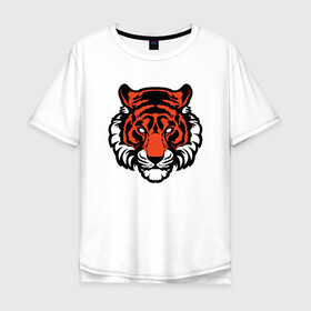 Мужская футболка хлопок Oversize с принтом Мой Тигр в Санкт-Петербурге, 100% хлопок | свободный крой, круглый ворот, “спинка” длиннее передней части | 2022 | animal | cat | lion | tiger | год тигра | животные | зубы | кот | кошка | лев | охотник | полосатый | природа | тигр | тигренок | тигрица | хищник