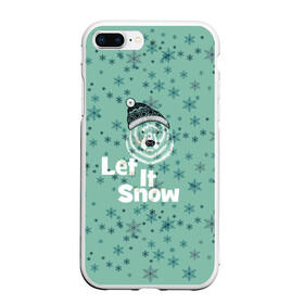 Чехол для iPhone 7Plus/8 Plus матовый с принтом Зима снежинки в Санкт-Петербурге, Силикон | Область печати: задняя сторона чехла, без боковых панелей | let it snow | зима | идёт снег | медведь | метель | нг | новый год | рождество | снег | снегопад | снежинки