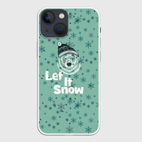 Чехол для iPhone 13 mini с принтом Зима снежинки в Санкт-Петербурге,  |  | let it snow | зима | идёт снег | медведь | метель | нг | новый год | рождество | снег | снегопад | снежинки