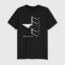 Мужская футболка хлопок Slim с принтом Архитектон 3Б в Санкт-Петербурге, 92% хлопок, 8% лайкра | приталенный силуэт, круглый вырез ворота, длина до линии бедра, короткий рукав | архитектон | архитектура | геометрия | конструкция | тени