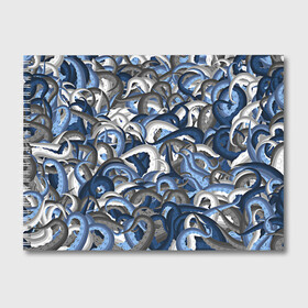 Альбом для рисования с принтом Синий камуфляж с щупальцами в Санкт-Петербурге, 100% бумага
 | матовая бумага, плотность 200 мг. | камуфляж | ктулху | милитари | море | морской | осьминог | рыбак | щупальца