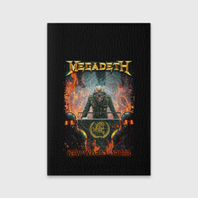 Обложка для паспорта матовая кожа с принтом Megadeth в Санкт-Петербурге, натуральная матовая кожа | размер 19,3 х 13,7 см; прозрачные пластиковые крепления | megadeth | metal | trash metal | группы | метал | музыка | рок | треш метал