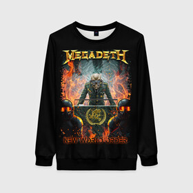 Женский свитшот 3D с принтом Megadeth в Санкт-Петербурге, 100% полиэстер с мягким внутренним слоем | круглый вырез горловины, мягкая резинка на манжетах и поясе, свободная посадка по фигуре | megadeth | metal | trash metal | группы | метал | музыка | рок | треш метал