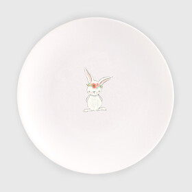 Тарелка с принтом милый кролик в Санкт-Петербурге, фарфор | диаметр - 210 мм
диаметр для нанесения принта - 120 мм | Тематика изображения на принте: заяц | кролик. венок | лапы | мода | мультик | персонаж | уши | хвост