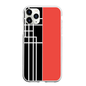Чехол для iPhone 11 Pro матовый с принтом Черный и коралловый арт деко в Санкт-Петербурге, Силикон |  | абстрактный | арт | арт деко | белые полосы | геометрический | модный | молодежный | полосы | современный | черный и коралловый
