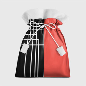Подарочный 3D мешок с принтом Черный и коралловый арт деко в Санкт-Петербурге, 100% полиэстер | Размер: 29*39 см | абстрактный | арт | арт деко | белые полосы | геометрический | модный | молодежный | полосы | современный | черный и коралловый