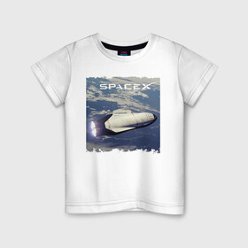 Детская футболка хлопок с принтом Революция в космосе в Санкт-Петербурге, 100% хлопок | круглый вырез горловины, полуприлегающий силуэт, длина до линии бедер | cosmos | flight | planet | revolution | space x | космос | планета | революция