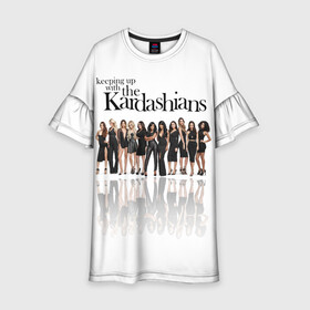 Детское платье 3D с принтом Сестры Дженнер и Кардашьян в Санкт-Петербурге, 100% полиэстер | прямой силуэт, чуть расширенный к низу. Круглая горловина, на рукавах — воланы | armenian women | family | famous | kardashians | khloe kardashian | kim kardashian | kylie jenner | sisters | армянки | знаменитые | кайли дженнер | кардашьян | ким кардашьян | семейство | сестры | хлоя кардашьян
