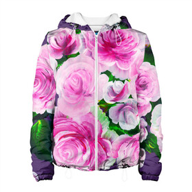 Женская куртка 3D с принтом Цветы 