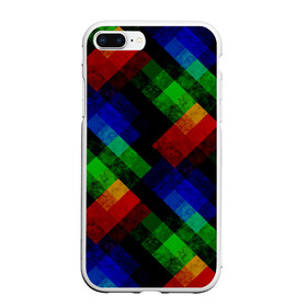 Чехол для iPhone 7Plus/8 Plus матовый с принтом Разноцветный мраморный узор  в Санкт-Петербурге, Силикон | Область печати: задняя сторона чехла, без боковых панелей | абстрактный | зеленый | красный | мраморный | пэчворк | радужный | разноцветный | синий | черный