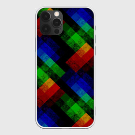 Чехол для iPhone 12 Pro с принтом Разноцветный мраморный узор  в Санкт-Петербурге, силикон | область печати: задняя сторона чехла, без боковых панелей | абстрактный | зеленый | красный | мраморный | пэчворк | радужный | разноцветный | синий | черный