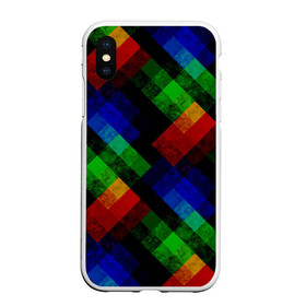 Чехол для iPhone XS Max матовый с принтом Разноцветный мраморный узор  в Санкт-Петербурге, Силикон | Область печати: задняя сторона чехла, без боковых панелей | абстрактный | зеленый | красный | мраморный | пэчворк | радужный | разноцветный | синий | черный