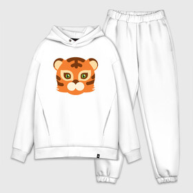 Мужской костюм хлопок OVERSIZE с принтом Cute Tiger в Санкт-Петербурге,  |  | 2022 | animal | cat | lion | tiger | год тигра | животные | зверь | зубы | кот | кошка | лев | охотник | полосатый | природа | тигр | тигренок | тигрица | хищник