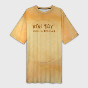 Платье-футболка 3D с принтом Burning Bridges  Bon Jovi в Санкт-Петербурге,  |  | bon jovi | john | альбом | арена | бон | бон джови | глэм | группа | джови | джон | метал | музыка | надпись | песни | поп | попрок | рок | рокер | смайл | солист | софт | стена | хард | хеви | хевиметал