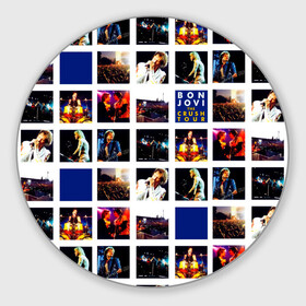 Коврик для мышки круглый с принтом The Crush Tour - Bon Jovi в Санкт-Петербурге, резина и полиэстер | круглая форма, изображение наносится на всю лицевую часть | bon jovi | john | альбом | арена | бон | бон джови | глэм | группа | джови | джон | метал | музыка | надпись | песни | поп | попрок | рок | рокер | смайл | солист | софт | стена | хард | хеви | хевиметал
