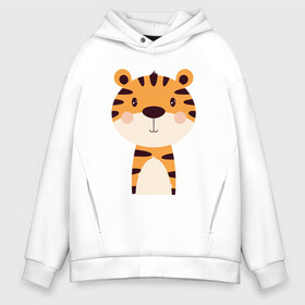 Мужское худи Oversize хлопок с принтом Cartoon Tiger в Санкт-Петербурге, френч-терри — 70% хлопок, 30% полиэстер. Мягкий теплый начес внутри —100% хлопок | боковые карманы, эластичные манжеты и нижняя кромка, капюшон на магнитной кнопке | Тематика изображения на принте: 2022 | animal | cat | lion | tiger | год тигра | животные | зверь | зубы | кот | кошка | лев | охотник | полосатый | природа | тигр | тигренок | тигрица | хищник