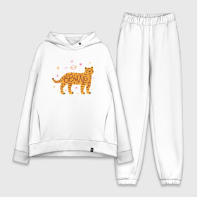 Женский костюм хлопок Oversize с принтом Be Wild в Санкт-Петербурге,  |  | 2022 | animal | cat | lion | tiger | год тигра | животные | зверь | зубы | кот | кошка | лев | охотник | полосатый | природа | тигр | тигренок | тигрица | хищник