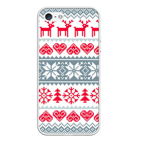 Чехол для iPhone 5/5S матовый с принтом Вязаный рисунок в Санкт-Петербурге, Силикон | Область печати: задняя сторона чехла, без боковых панелей | арт | вязаный рисунок | вязь | любовь | новый год | ночь | олени | олень | рисунок | рождество | сердечки | сердечко | сердце | снег | снеговик | снеговики | снежинка | снежинки