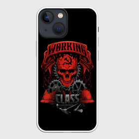 Чехол для iPhone 13 mini с принтом РАБОЧИЙ КЛАСС в Санкт-Петербурге,  |  | hard | red | skull | ussr | working | завод | класс | молот | рабочий | серп | союз | ссср | страна | фабрика | череп