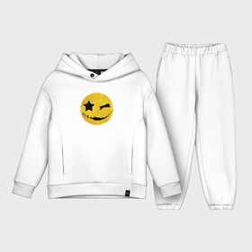 Детский костюм хлопок Oversize с принтом Смайл желтый в Санкт-Петербурге,  |  | emoji | smile | глаза крестики | злой смайл | злой смайлик | зубы | контраст | крестики | подарок | пятна | смайл | смайлик | улыбка | эмоджи | эмоция