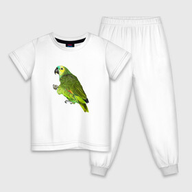 Детская пижама хлопок с принтом Попугайчик в Санкт-Петербурге, 100% хлопок |  брюки и футболка прямого кроя, без карманов, на брюках мягкая резинка на поясе и по низу штанин
 | Тематика изображения на принте: bird | parrot | wings | крылья | попугай | птица