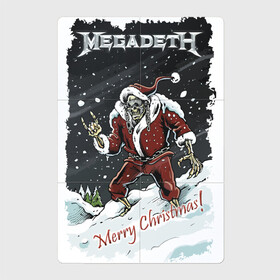 Магнитный плакат 2Х3 с принтом Merry Christmas, Megadeth в Санкт-Петербурге, Полимерный материал с магнитным слоем | 6 деталей размером 9*9 см | Тематика изображения на принте: gesture | heavy metal | holiday | megadeth | merry christmas | new year | skeleton | skull | sky | snow | жест | новый год | праздник | рождество | рок | скелет | череп