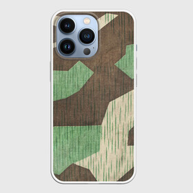 Чехол для iPhone 13 Pro с принтом Splittertarnmuster в Санкт-Петербурге,  |  | Тематика изображения на принте: army | beige | brown | camouflage | green | khaki | military | rhombuses | spots | армейский | бежевый | зелёный | камуфляж | коричневый | милитари | пятна | ромбы | хаки