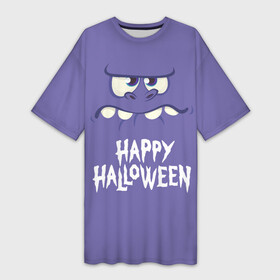 Платье-футболка 3D с принтом HAPPY HALLOWEEN в Санкт-Петербурге,  |  | halloween | holiday | pumpkin | samayn | vampire | zombie | вампир | ведьма | вечеринка | день всех святых | зомби | карнавал | маскарад | мертвец | оборотень | привидение | самайн | светильник джека | страшный джек | труп
