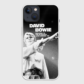 Чехол для iPhone 13 с принтом Welcome to the Blackout   David Bowie в Санкт-Петербурге,  |  | david bowie | альтернативный | арт | боуи | глэм | девид | джаз | дэвед | дэвид | музыка | музыкант | певец | поп | психоделический | рок | соул | хард | экспериментальный | электронная | эмбиент
