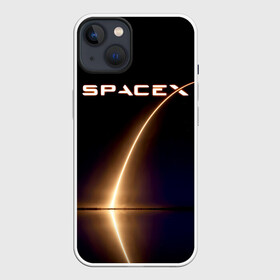 Чехол для iPhone 13 с принтом Space X в Санкт-Петербурге,  |  | american | company | manufacturer | night | space technology | space x | spacecraft take off | американская | илон маск | компания | космическая техника | ночь | отражение в водже | производитель | траектория полета