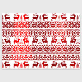 Поздравительная открытка с принтом Зимний лес в Санкт-Петербурге, 100% бумага | плотность бумаги 280 г/м2, матовая, на обратной стороне линовка и место для марки
 | арт | вязаный рисунок | вязь | ёлка | ёлки | ель | новый год | ночь | олени | олень | рисунок | рога | рождество | снег | снеговик | снеговики | снежинка | снежинки