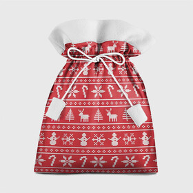 Подарочный 3D мешок с принтом Новогодний атрибуты в Санкт-Петербурге, 100% полиэстер | Размер: 29*39 см | арт | вязаный рисунок | вязь | дерево | деревья | ёлка | ёлки | ель | конфета | конфеты | новый год | ночь | олени | олень | рисунок | рога | рождество | снег | снеговик | снеговики | снежинка | снежинки