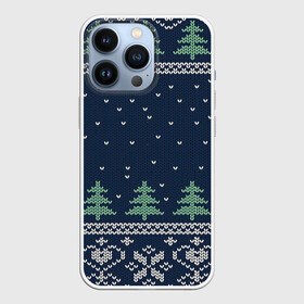 Чехол для iPhone 13 Pro с принтом Зимняя лесная ночь в Санкт-Петербурге,  |  | арт | вязаный рисунок | вязь | дерево | деревья | ёлка | ёлки | ель | зима | новый год | ночь | рисунок | рождество | снег | снежинка | снежинки