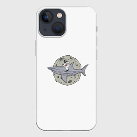 Чехол для iPhone 13 mini с принтом Moonserfer в Санкт-Петербурге,  |  | акула | космонавт | космос | луна | путешествие | рыба | ссср