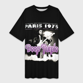 Платье-футболка 3D с принтом Deep Purple  Paris 1975 в Санкт-Петербурге,  |  | deep purple | альбом | гловер | группа | дееп | деп | ди | дип перпл | диперпл | дипперпл | иэн гиллан | иэн пэйс | лого | логотип | метал | морс | пепл | прогрессивный | психоделический | рок | символ | хард